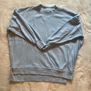 Aerie Light Blue Crewneck Waffle Sweater